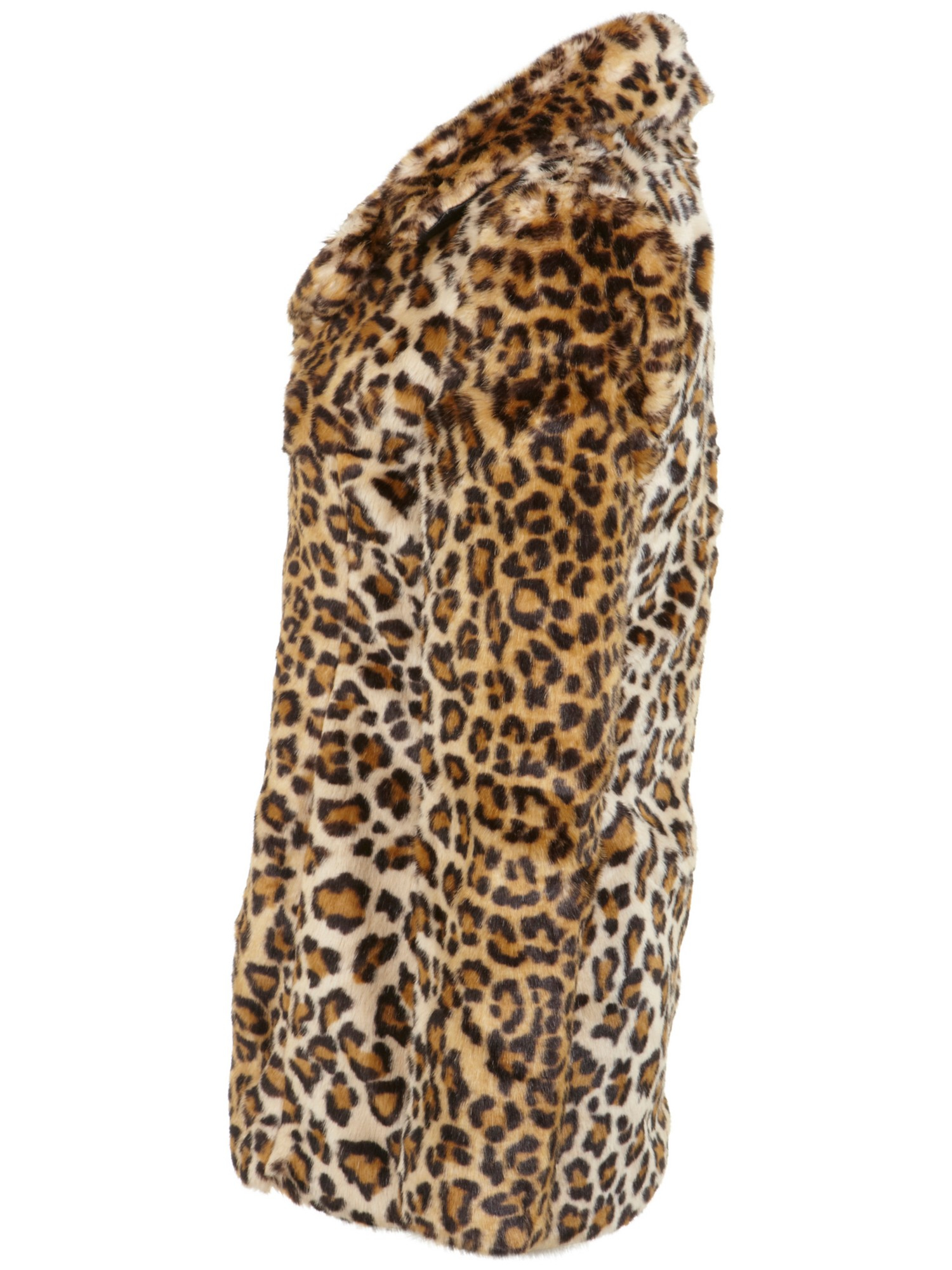 Miss selfridge Faux Fur Leopard Print Coat in Animal (leopard) | Lyst