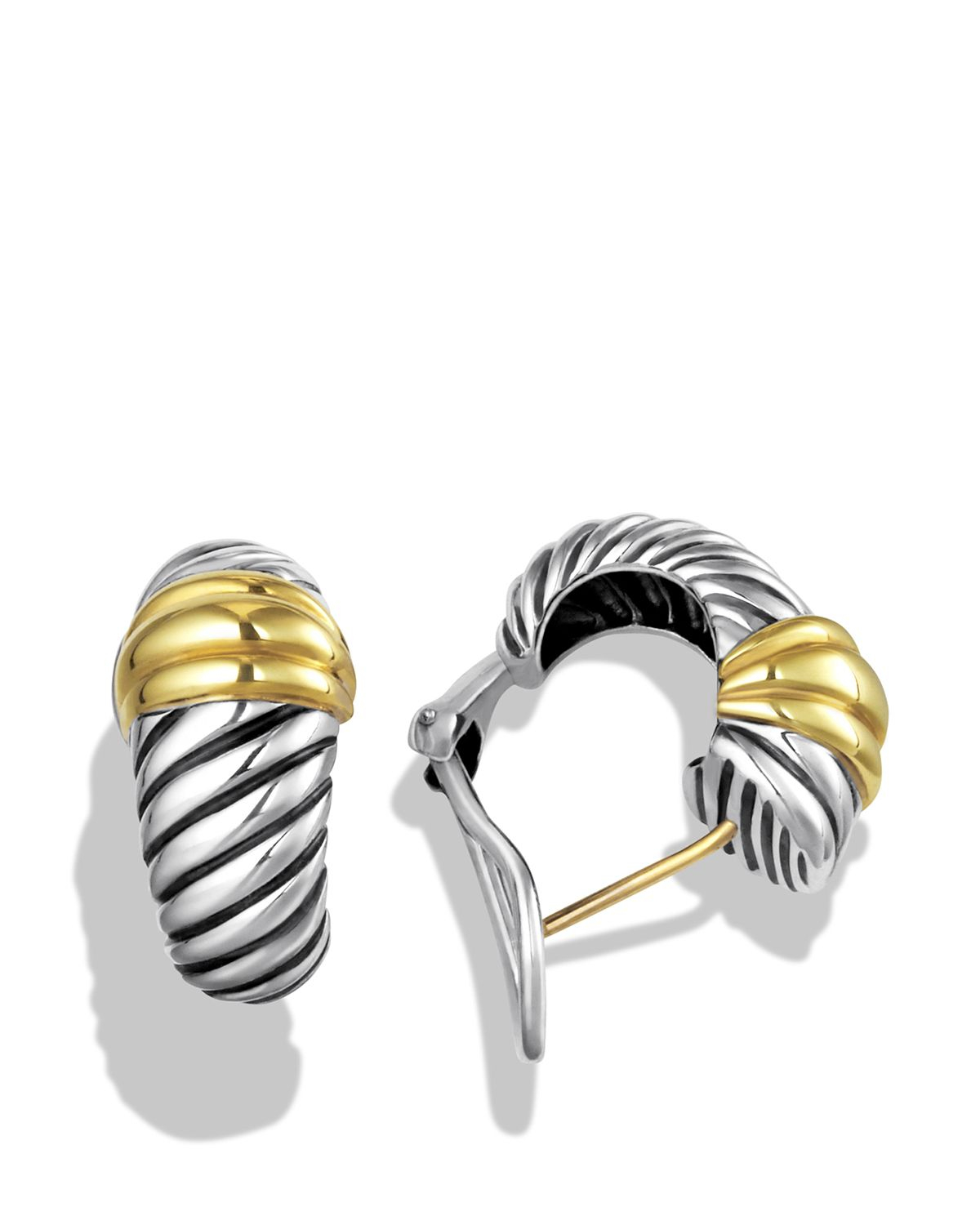 David yurman Cable Classics Earrings With Gold in Metallic | Lyst