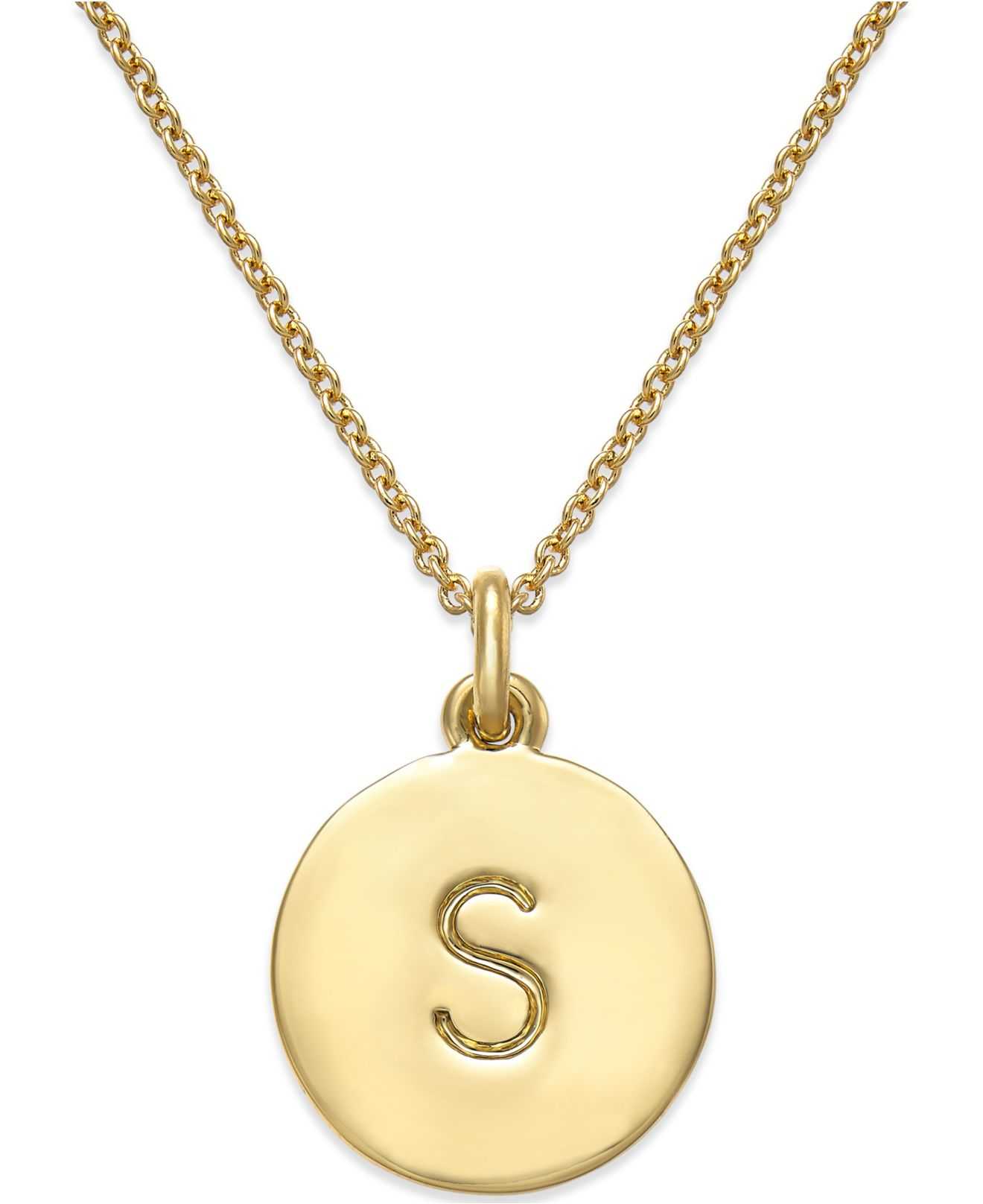 Kate Spade 12K Gold-Plated Initials Pendant Necklace in Gold (S) | Lyst