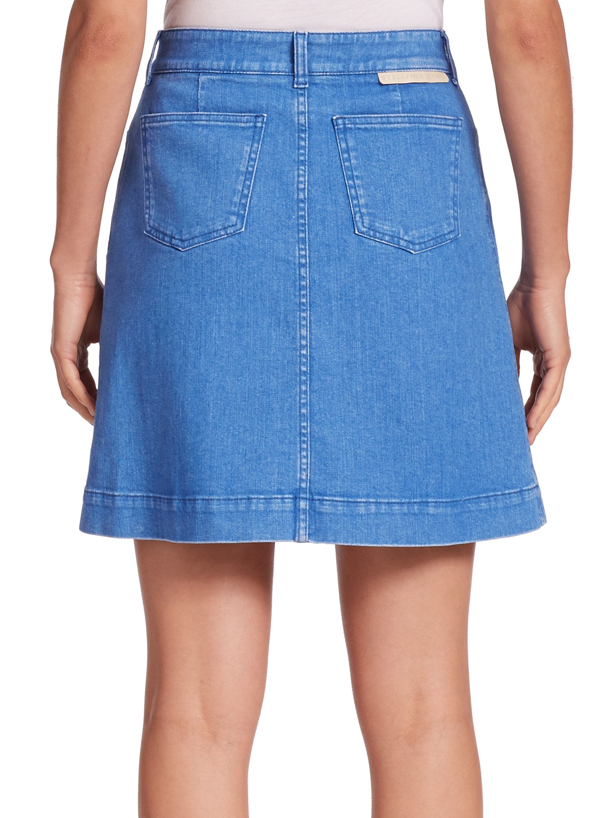 Stella McCartney Button-front A-line Denim Skirt in Ultra Blue (Blue ...