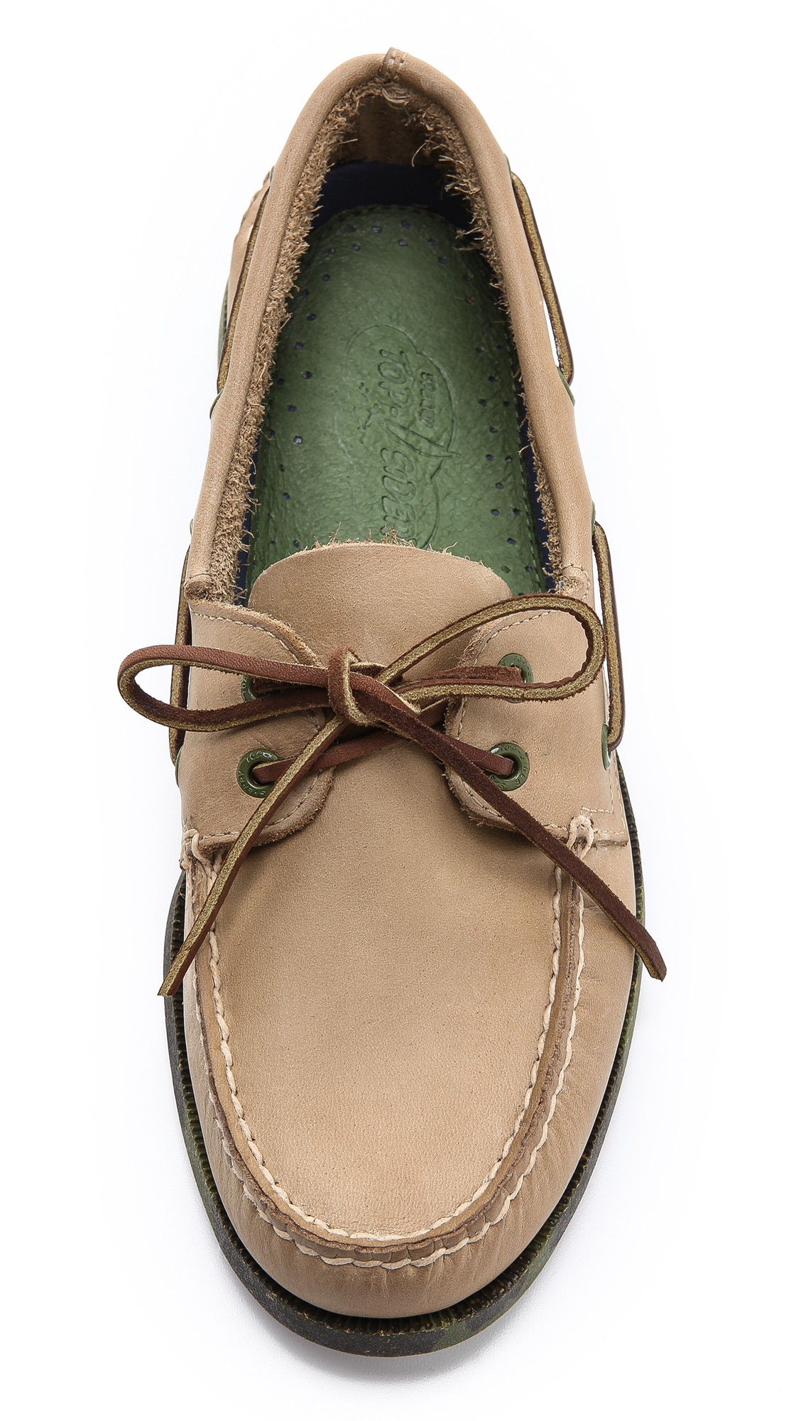 Sperry Top-Sider Camo Sole Boat Shoes in Oatmeal/Army 