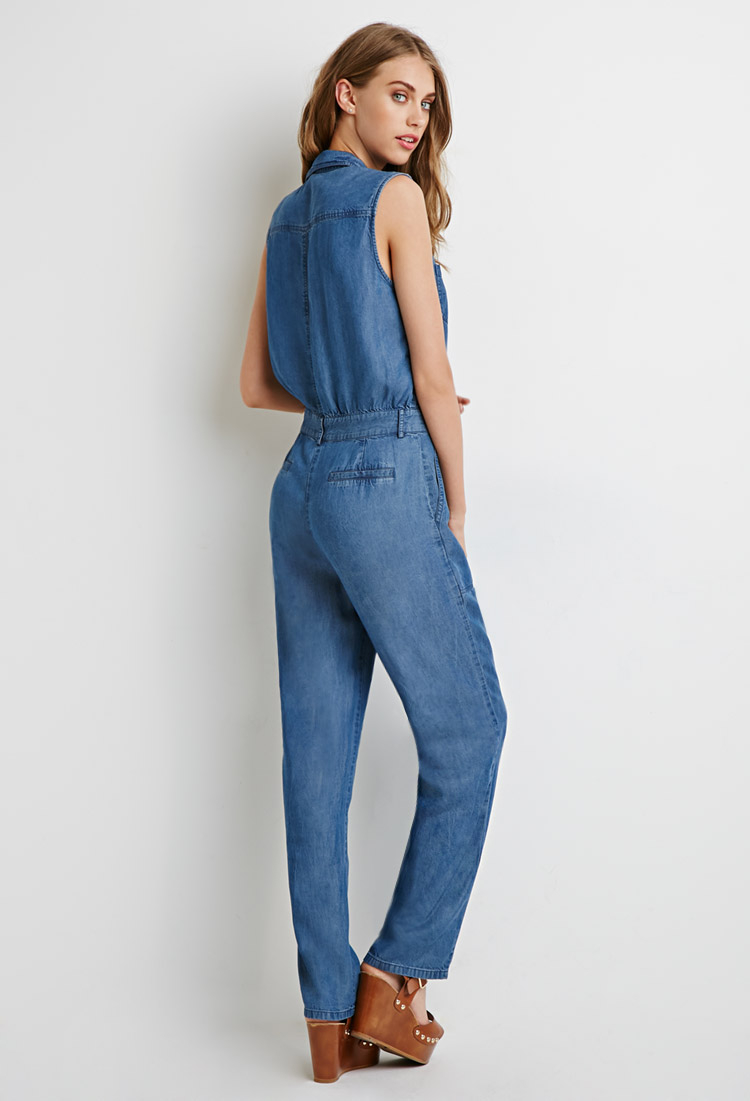 forever 21 denim jumpsuit