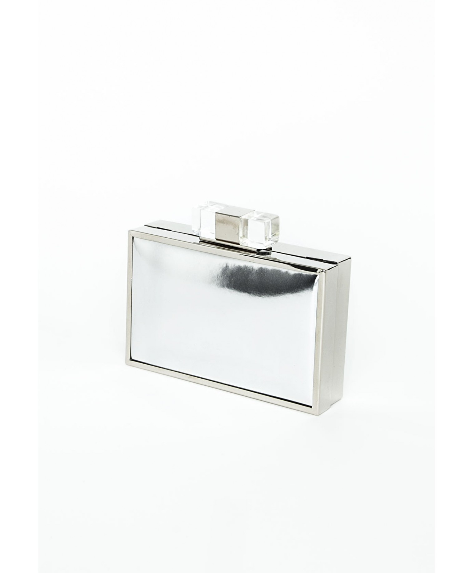 Missguided Nanase Metallic Box Clutch Bag in Silver - Lyst