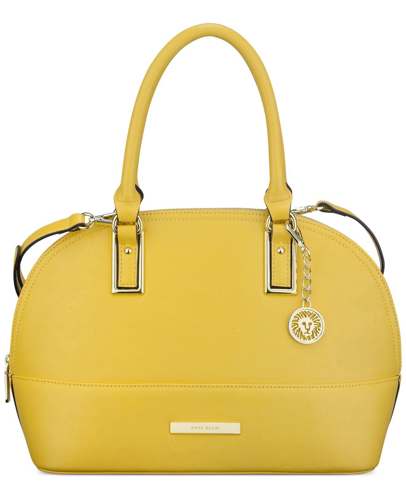 Anne klein Shimmer Down Large Dome Satchel in Yellow (Sunglow) Lyst