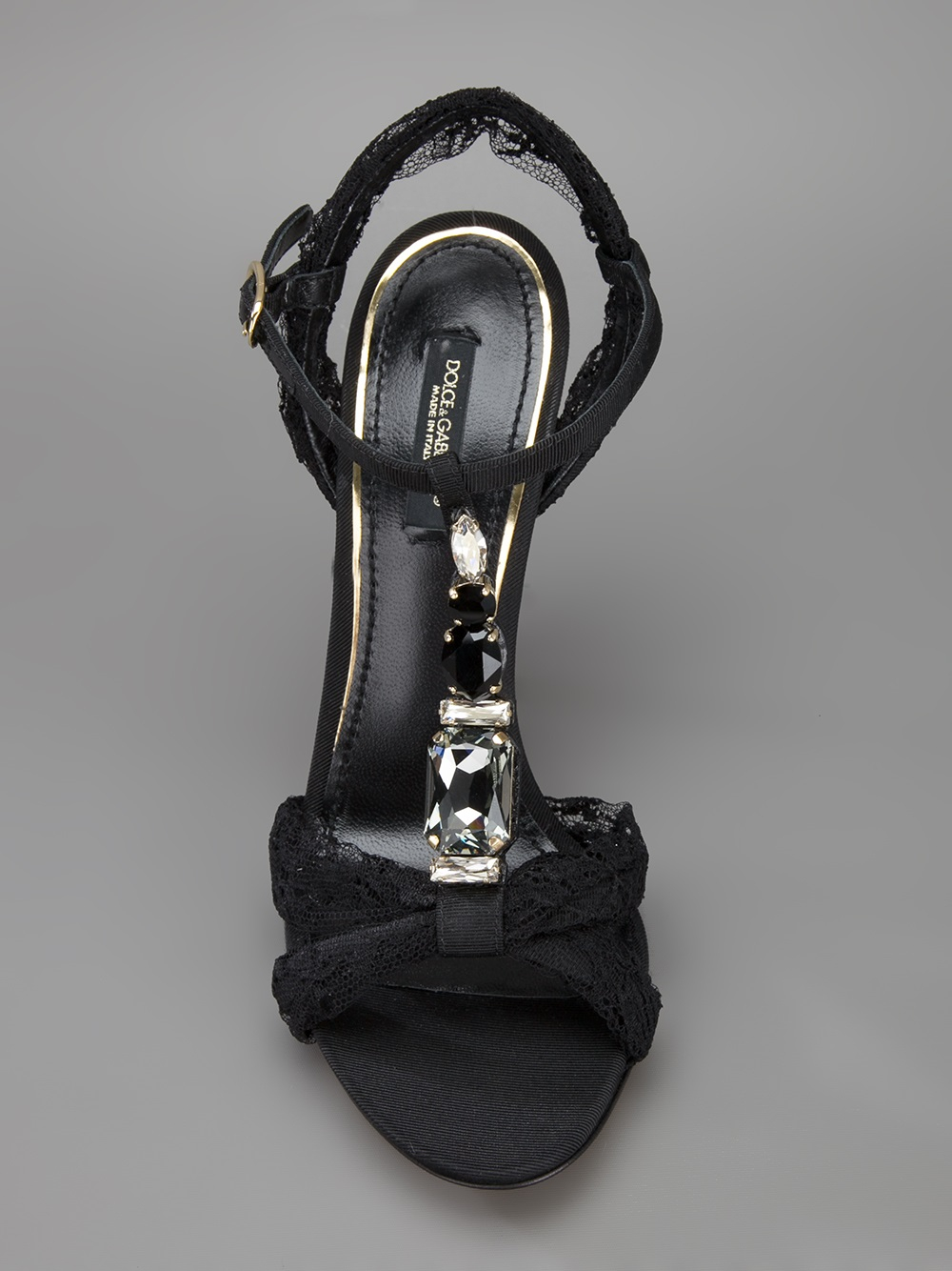 Lyst - Dolce & Gabbana Crystal Embellished Sandal In Black