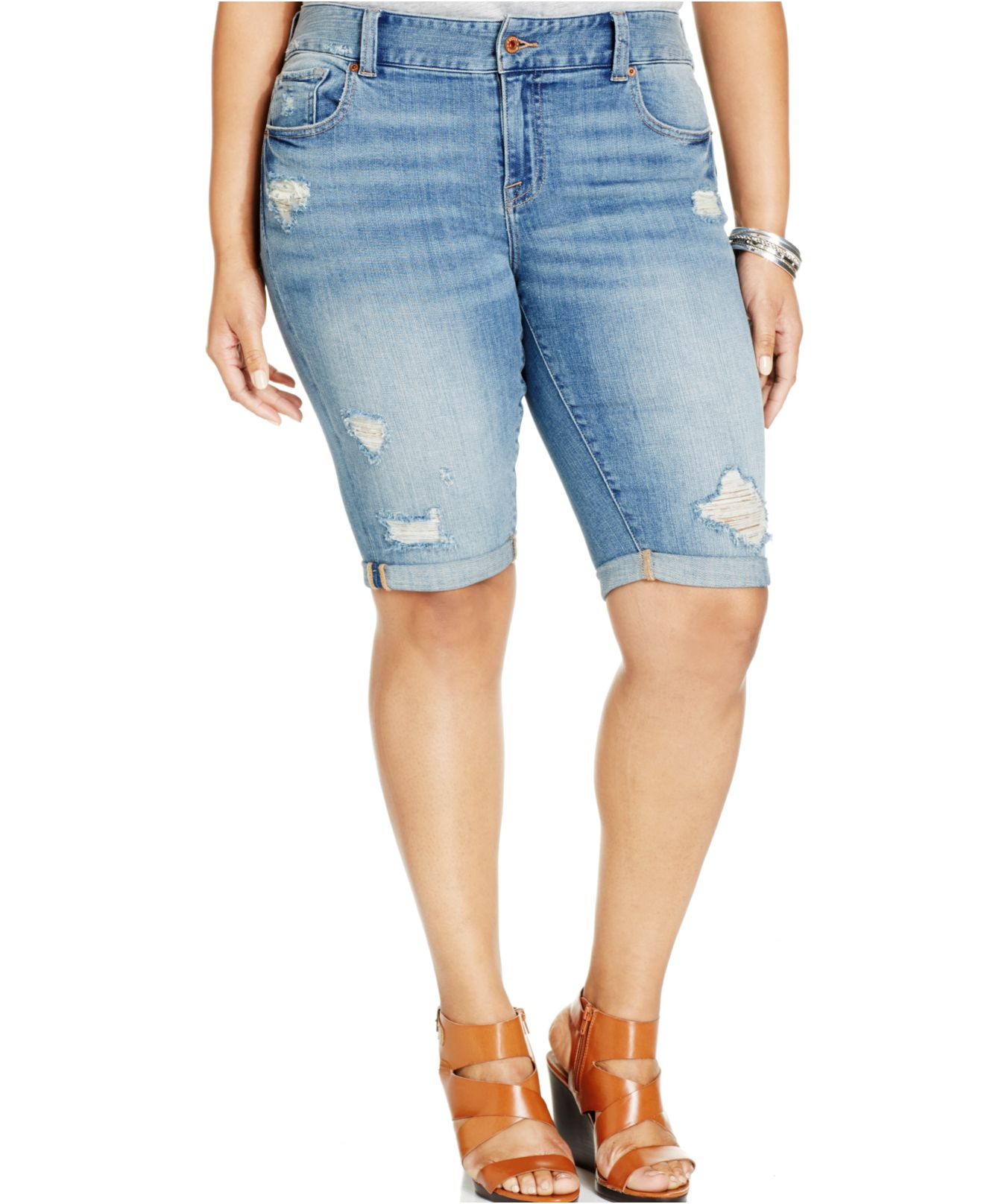 denim shorts for plus size ladies