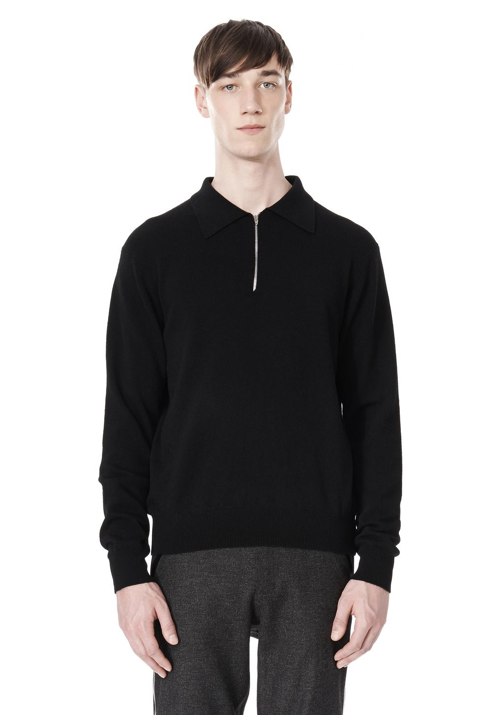 long sleeve zip polo