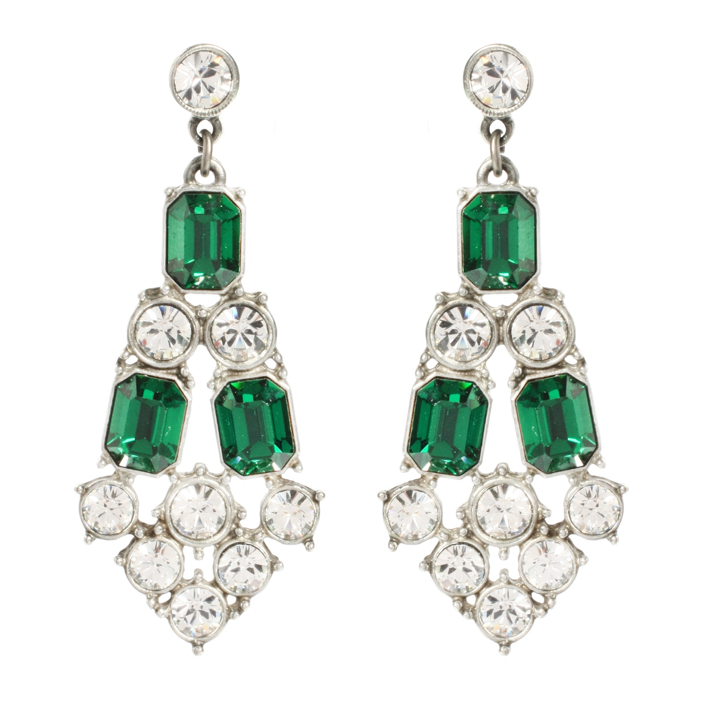 Ben-amun Emerald and Crystal Chandelier Earrings in Green (emerald) | Lyst