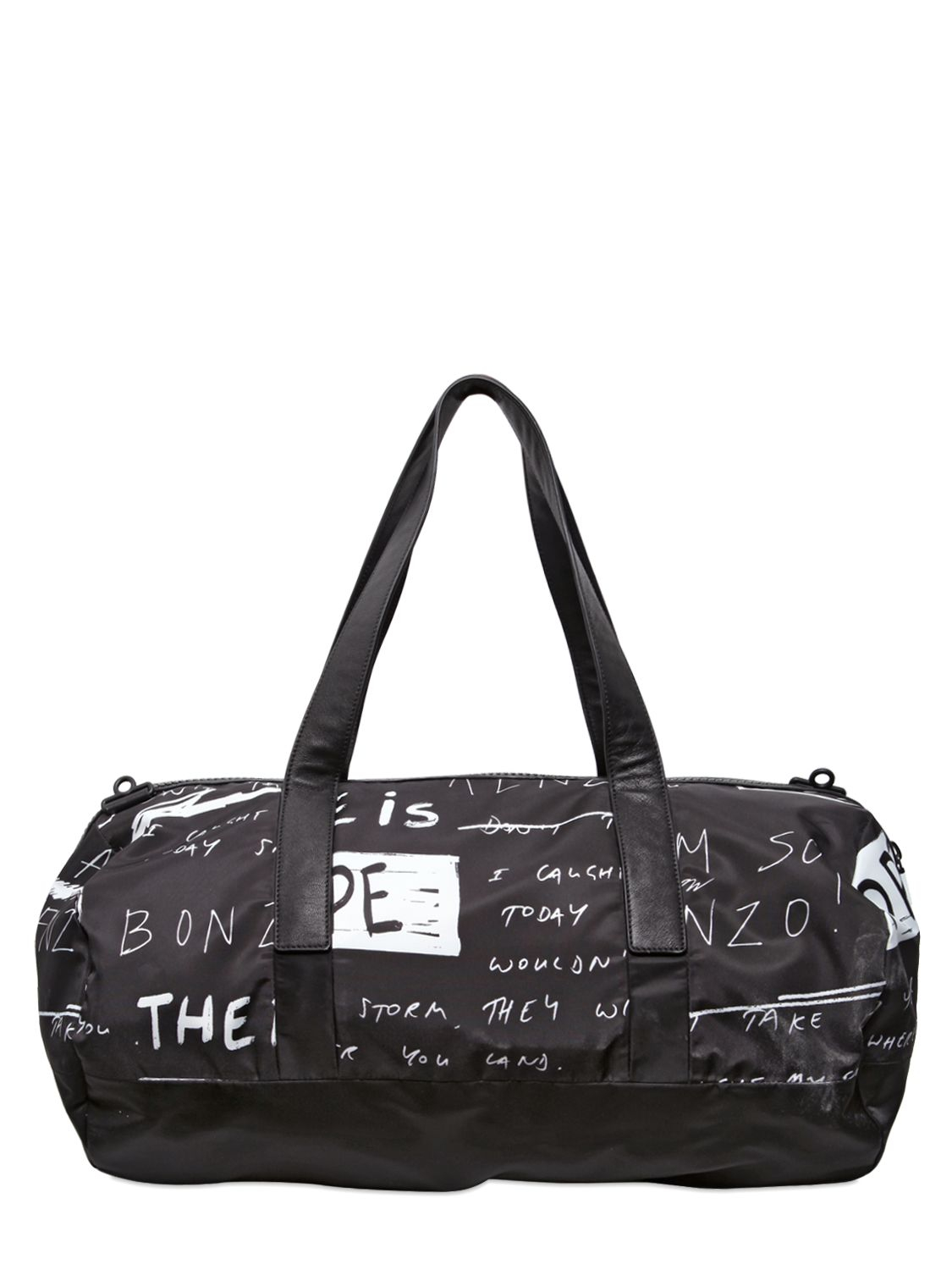 KENZO Printed Nylon Duffle Bag in Black 