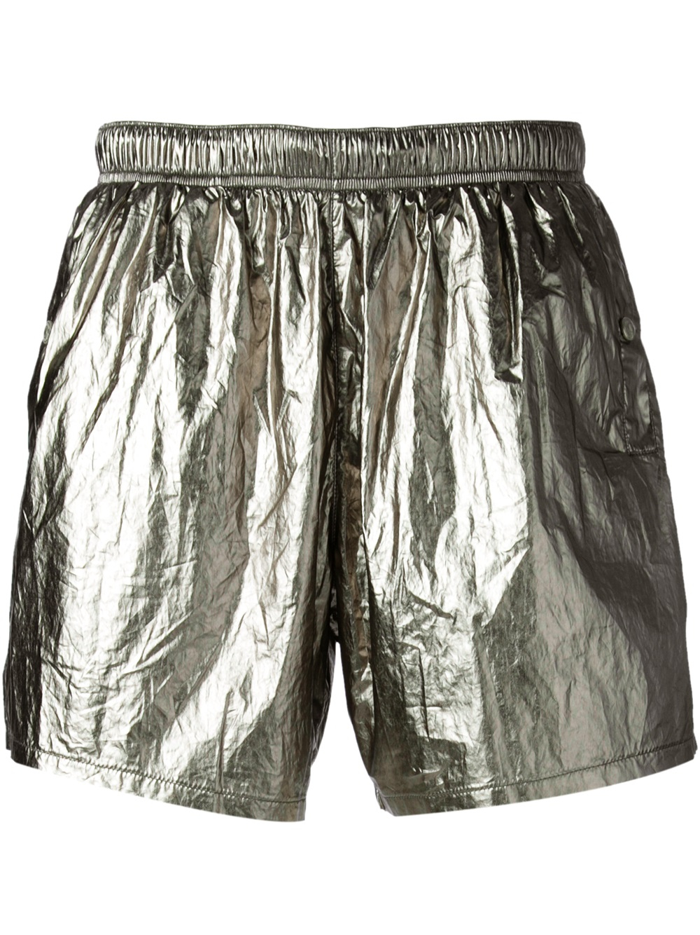 mens metallic swim trunks