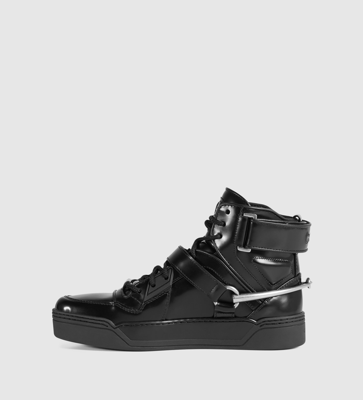 shiny high top sneakers