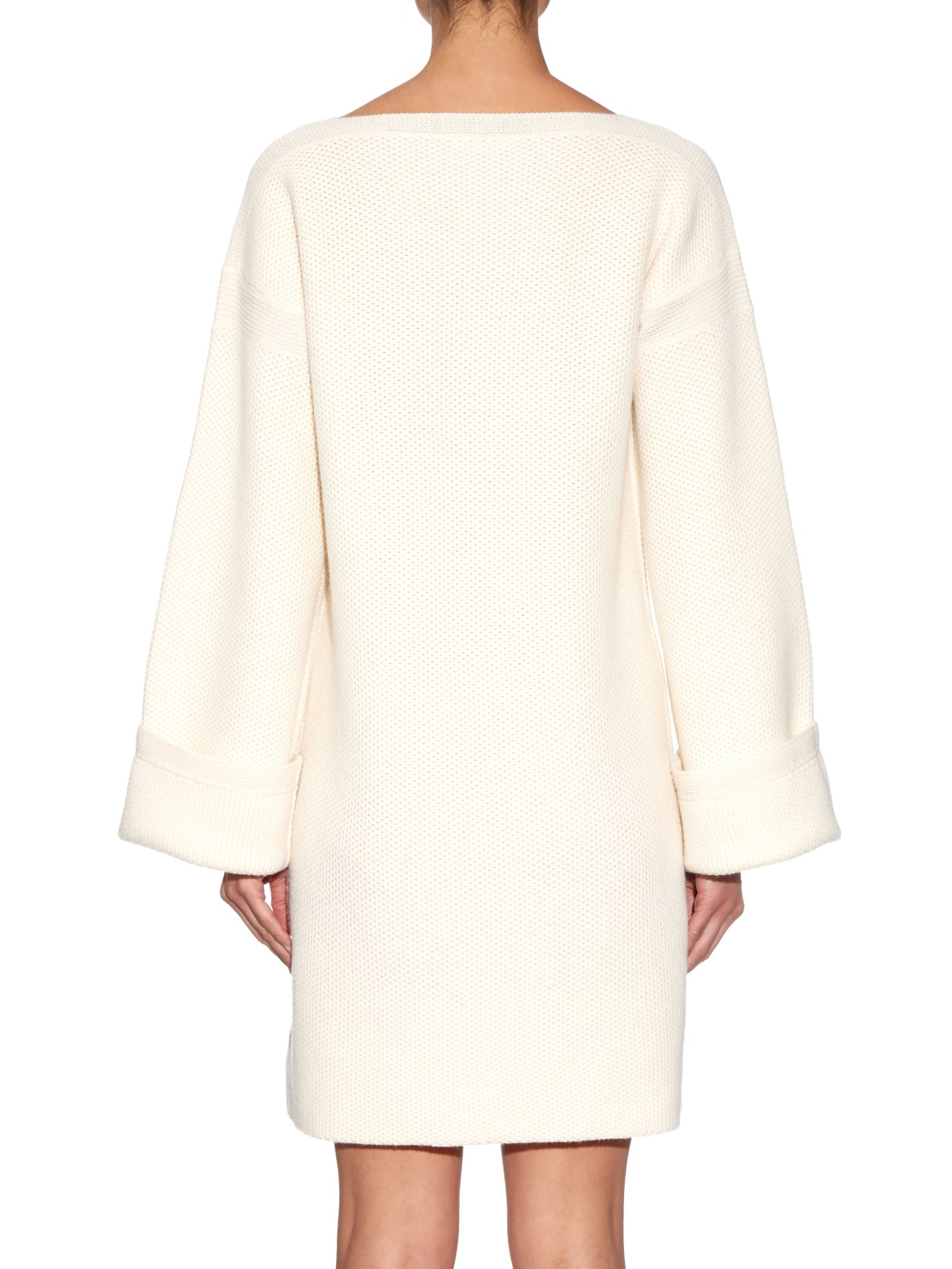 Cream wool dress with sleeves clearance