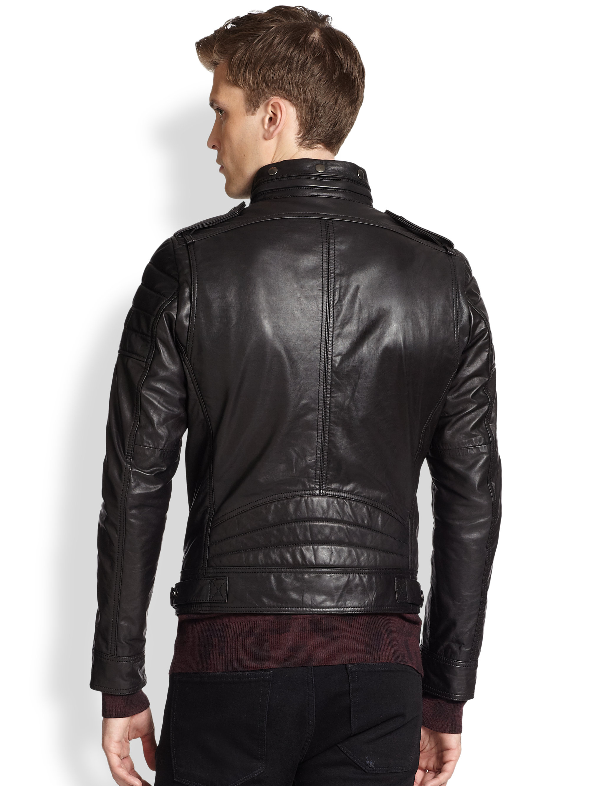 J.Lindeberg Tyrone 51 Waxy Leather Jacket in Black for Men | Lyst