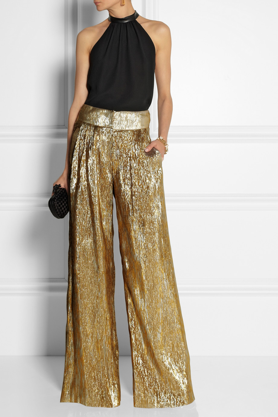 gold formal pants