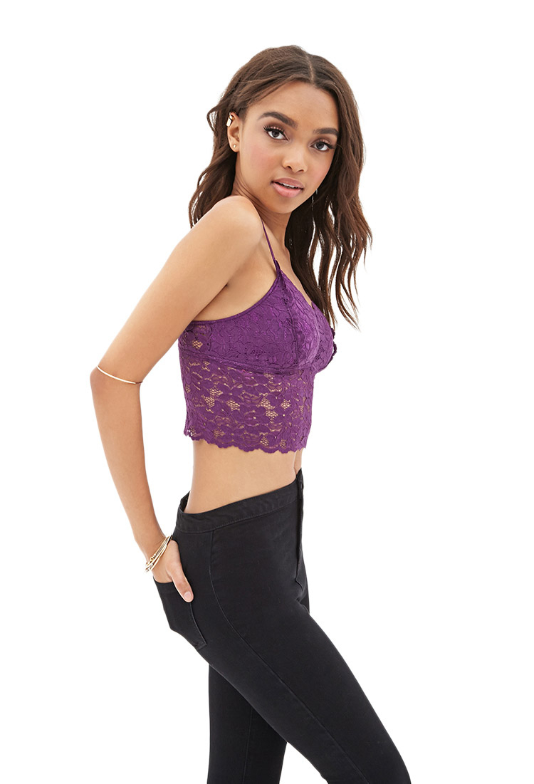 purple crop top outfit
