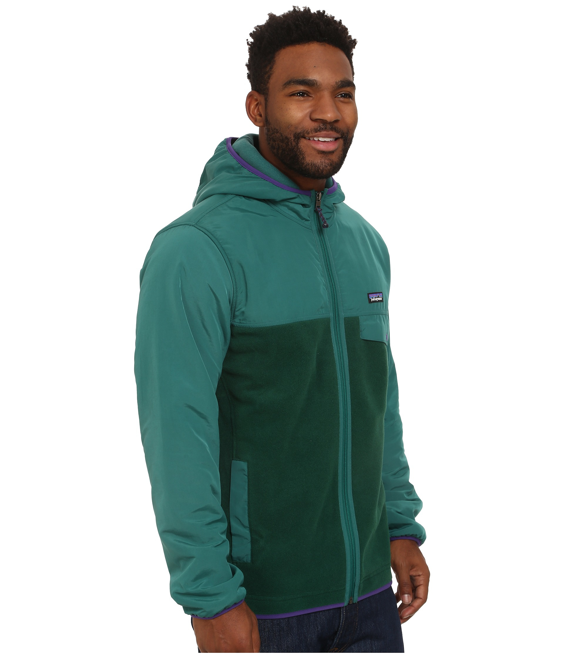 Patagonia Shelled Synch Snap-t Hoodie in Green for Men | Lyst