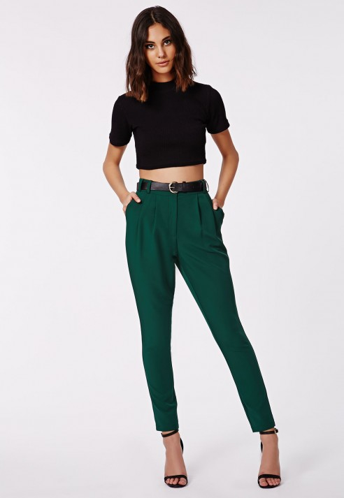 high waisted tailored trousers