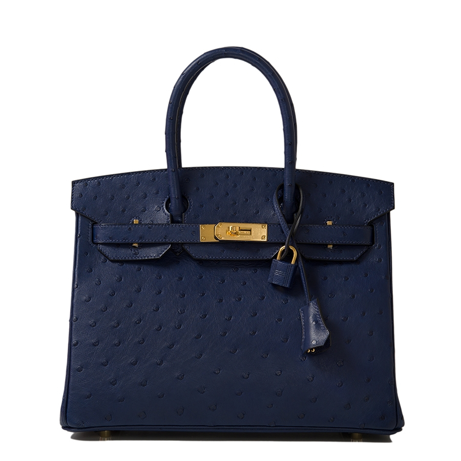 Hermès Iris Ostrich Birkin Shoulder Bag in Blue | Lyst