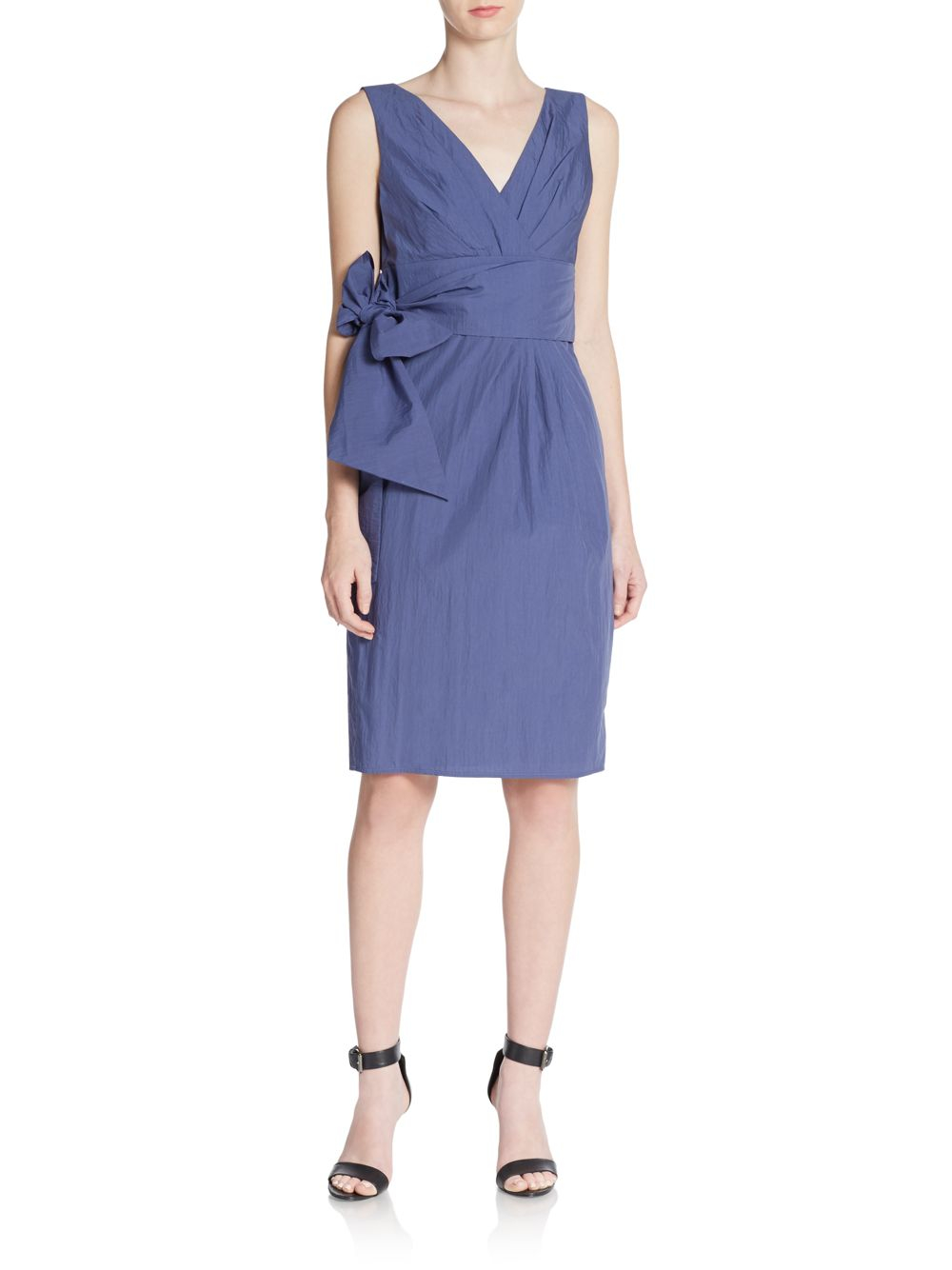 Lyst Max Mara Bow Empire Shift Dress In Blue Gallery