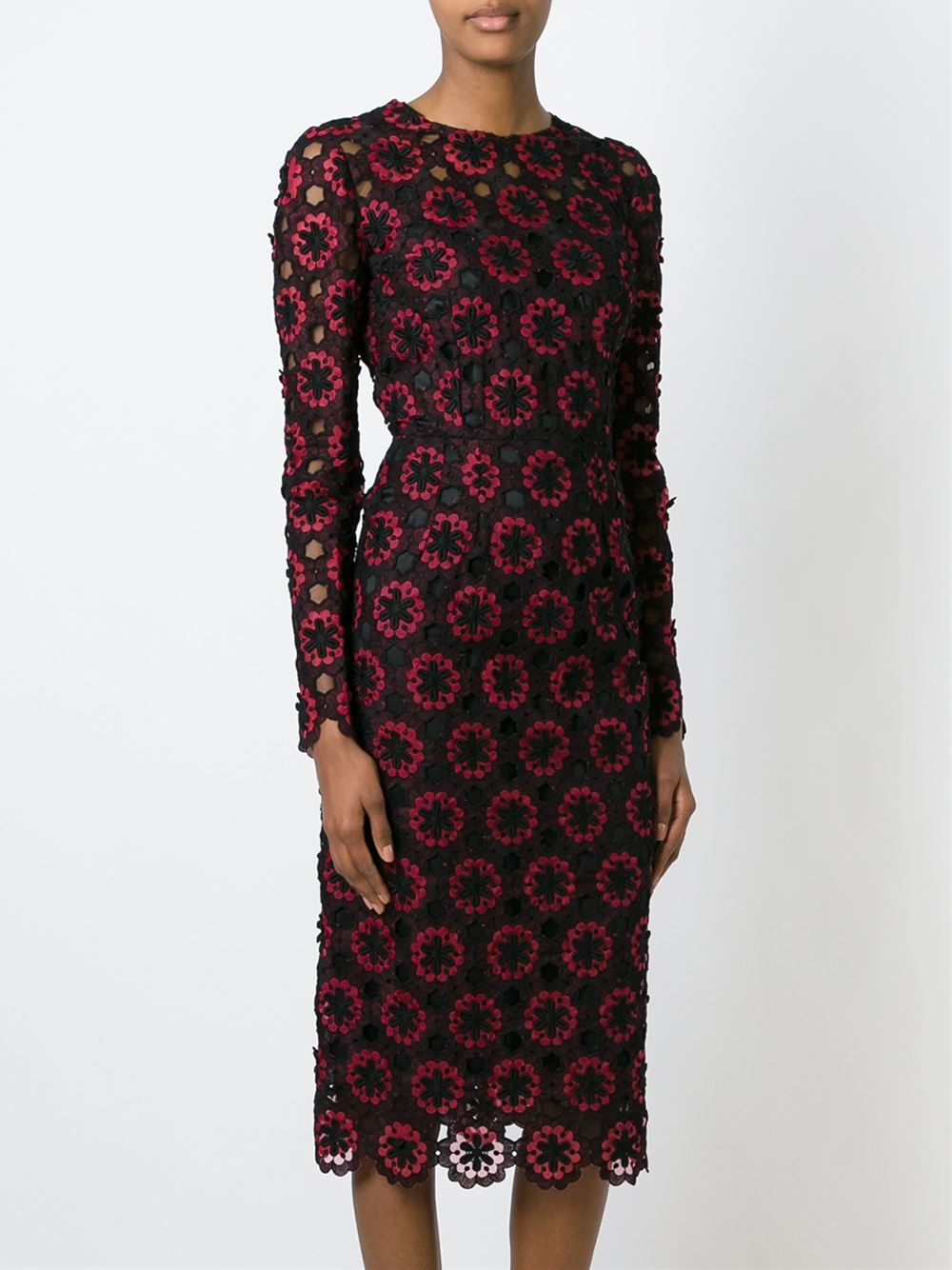 embroidered floral lace dress