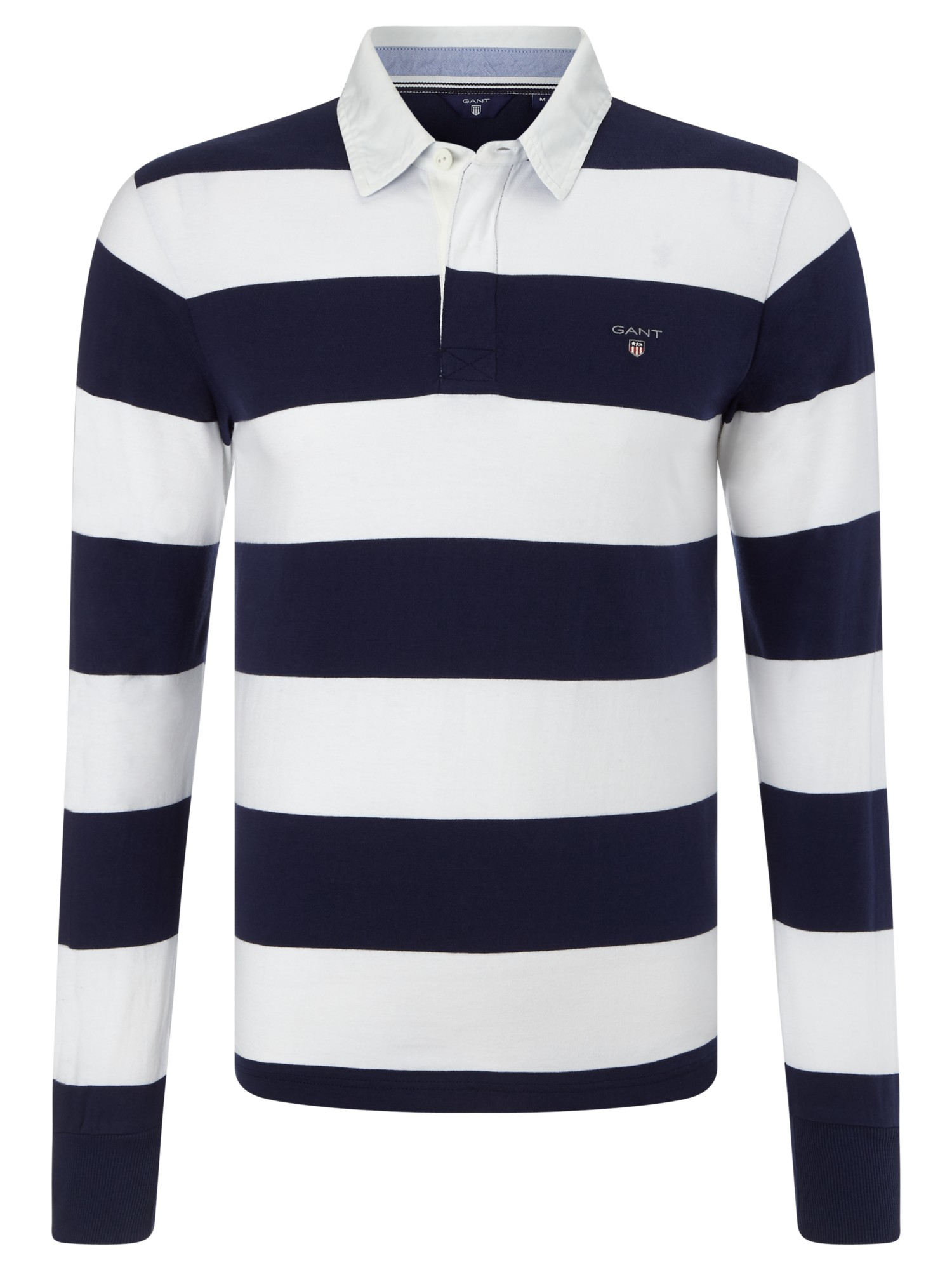 GANT Cotton Original Bar Stripe Heavy Rugby Shirt in Navy/White (Blue
