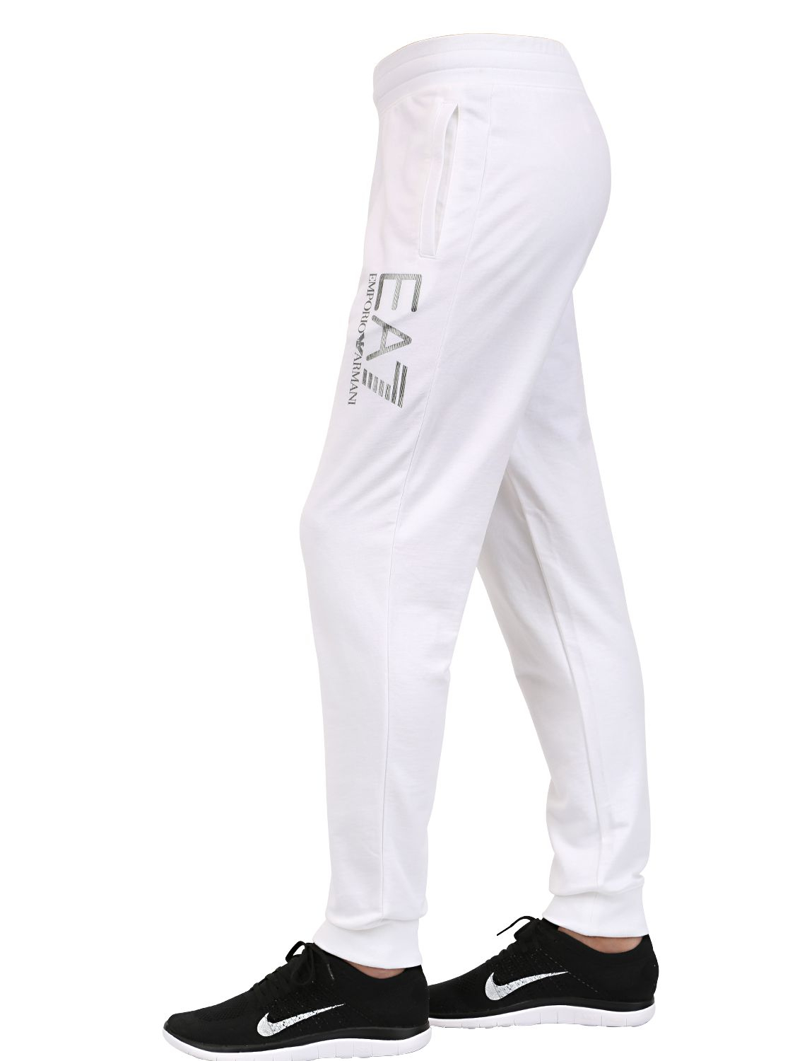 ea7 white joggers