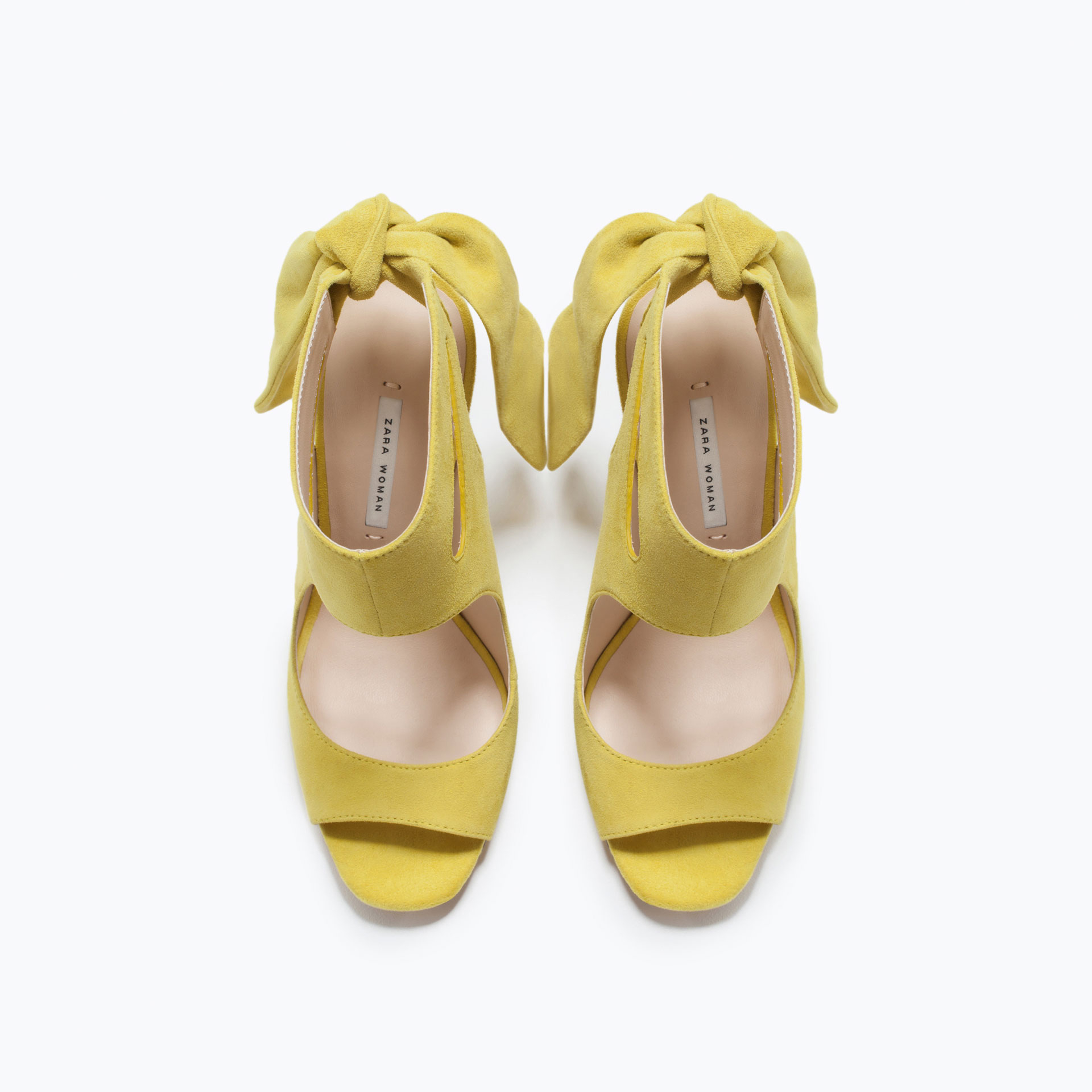 zara flat sandals with metallic bow