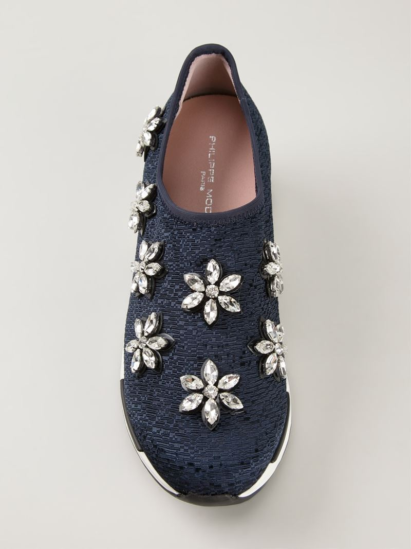 embellished slip on shoes