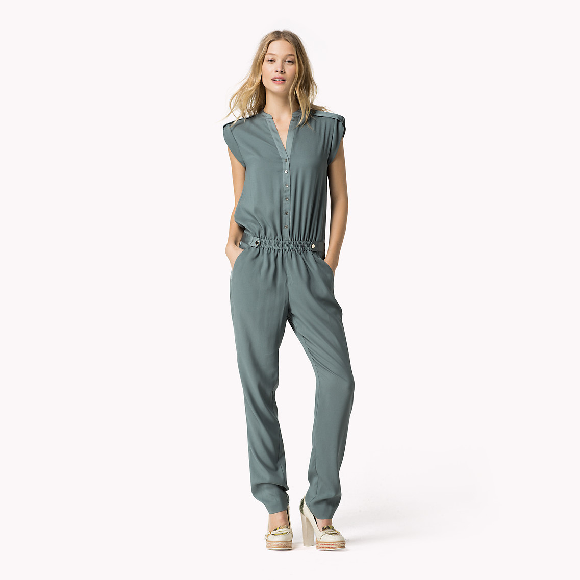 Tommy Hilfiger Nicole Jumpsuit in Green | Lyst UK