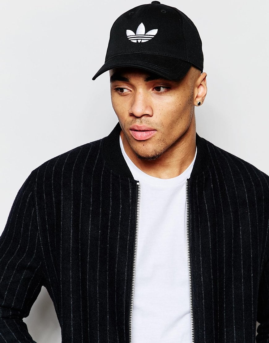 adidas Originals Canvas Trefoil Cap In Black for Men - Lyst