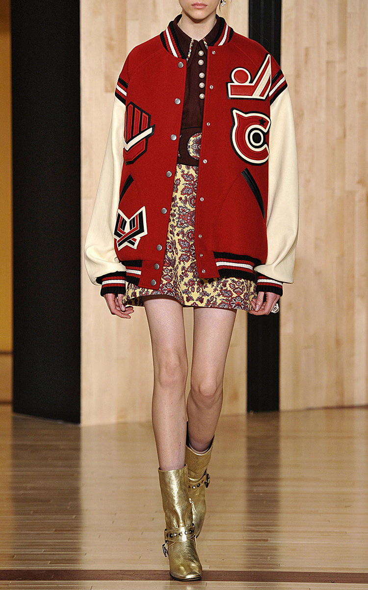 coach varsity jacket womens red