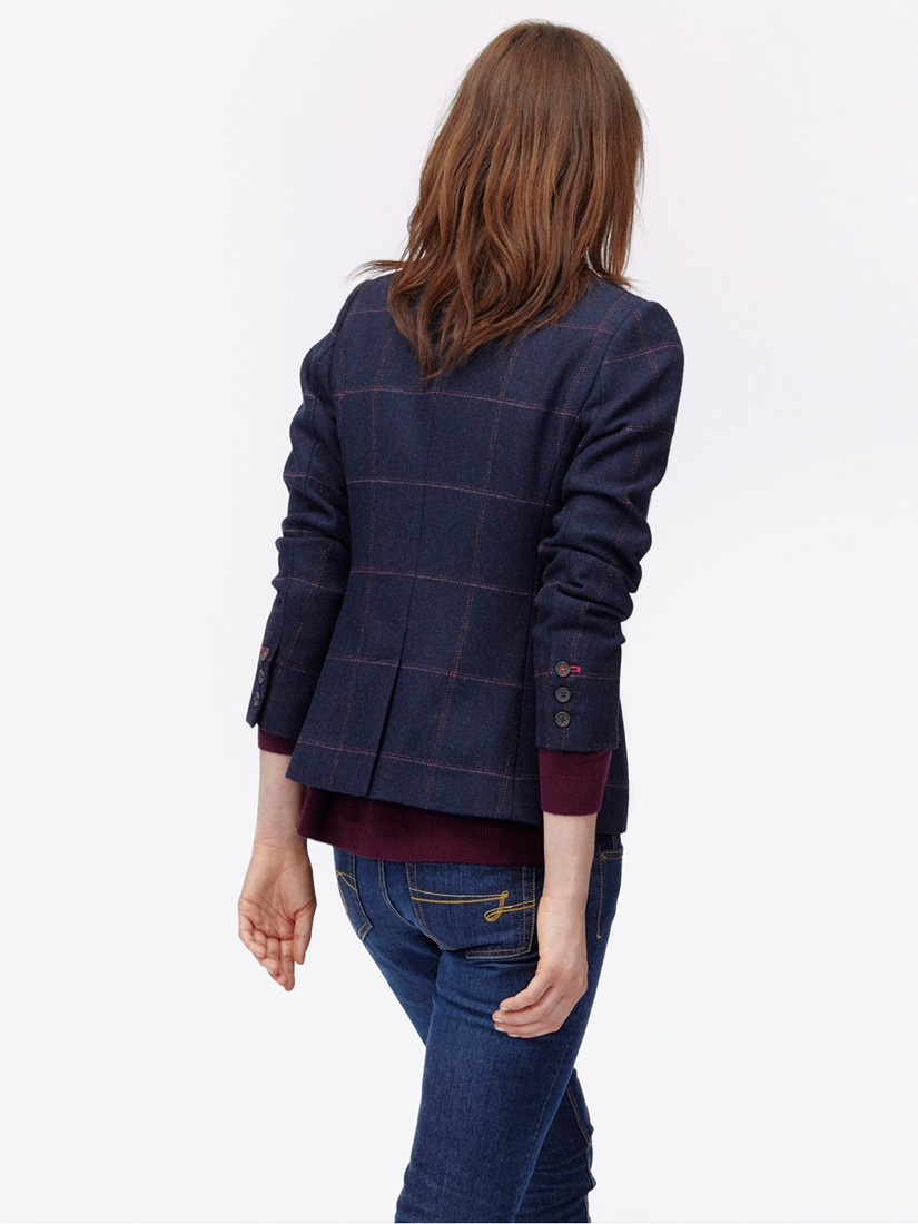 Joules Tartan Tweed Blazer in Navy (Blue) Lyst