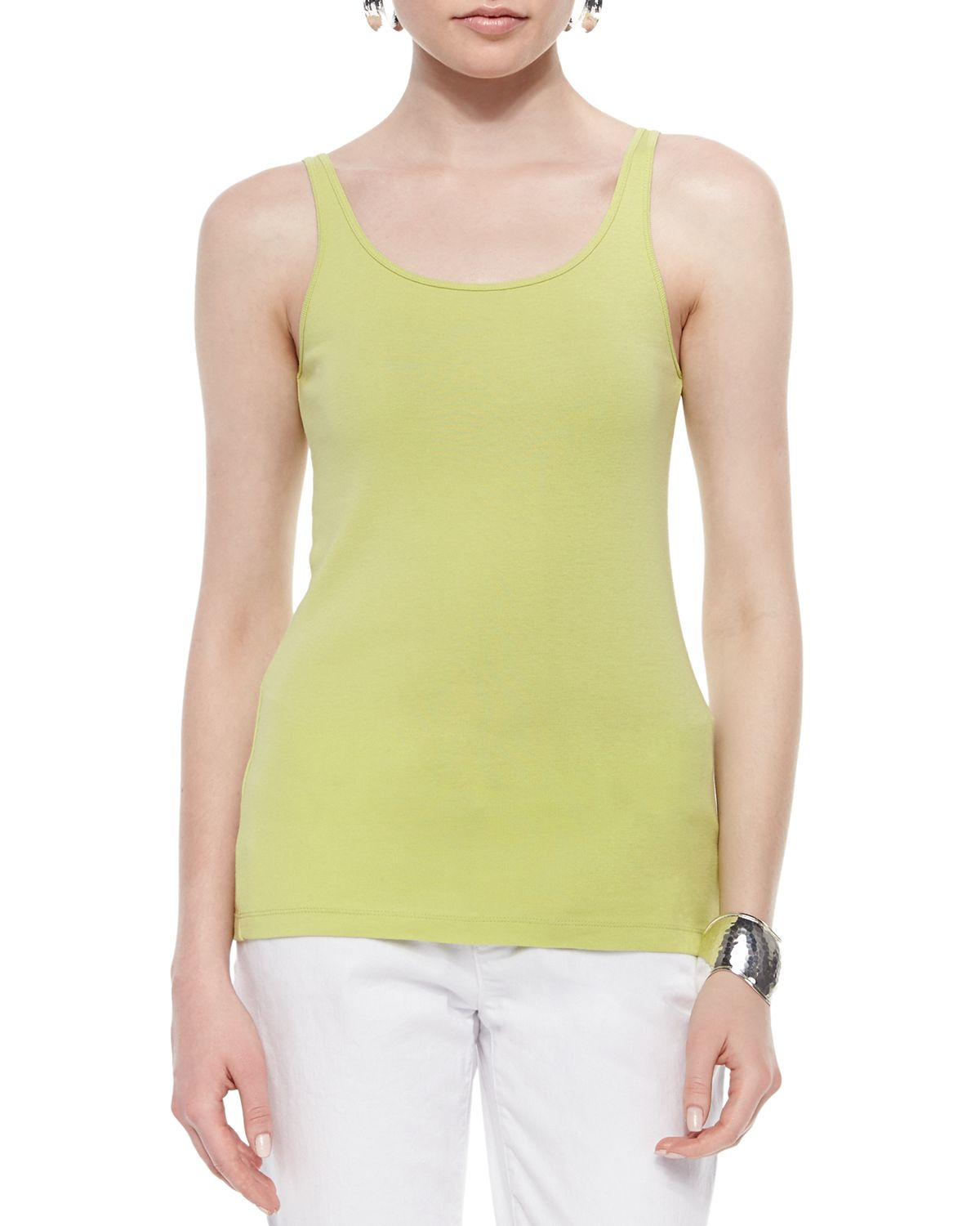 Eileen fisher Organic Cotton Tank Top in Green Lyst