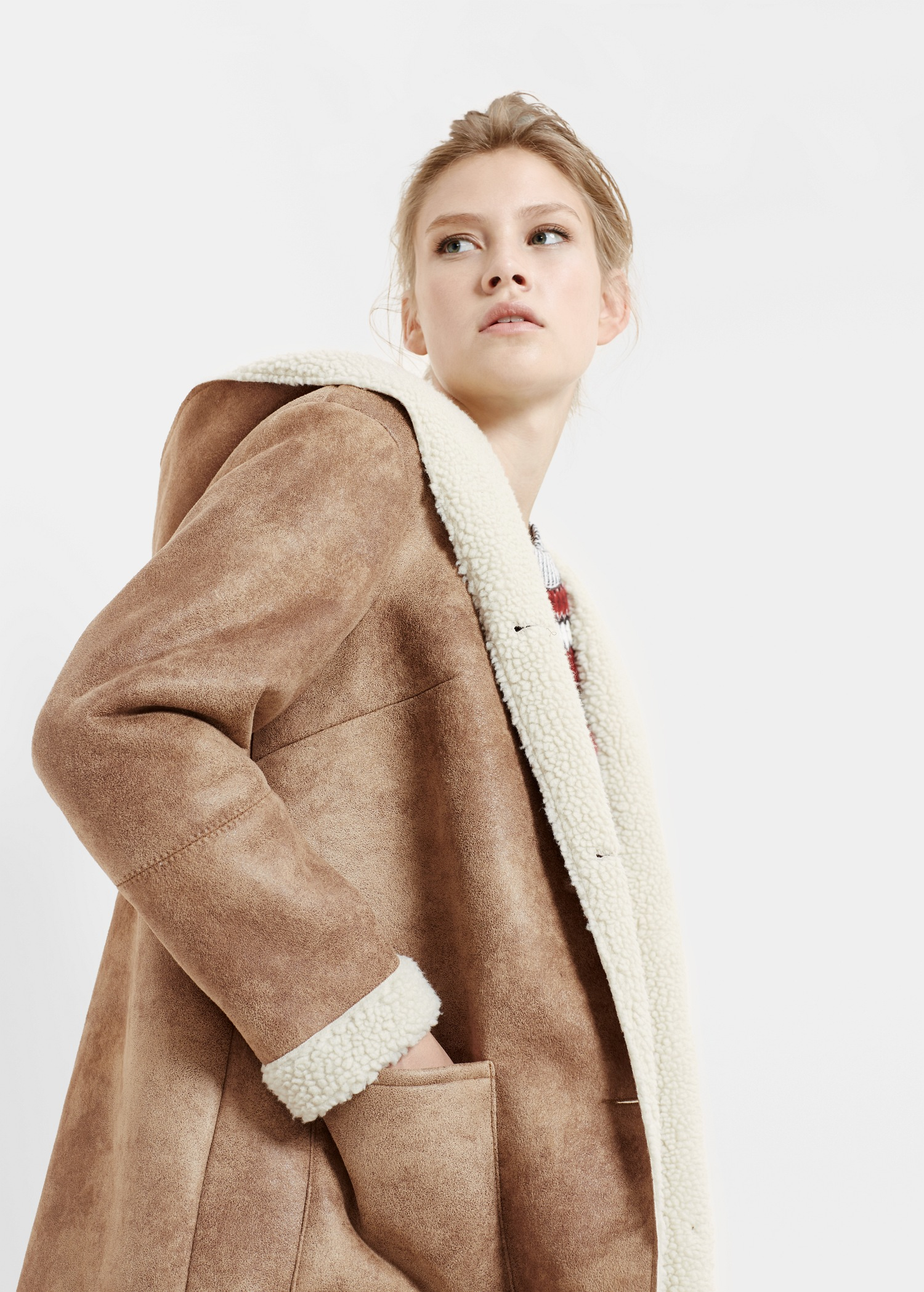 shearling lined coat