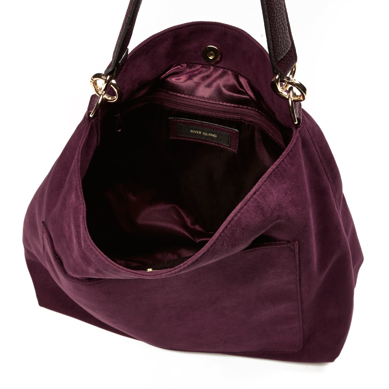 River Island Dark Purple Tassel Front Faux Suede Handbag In Red Lyst Gallery