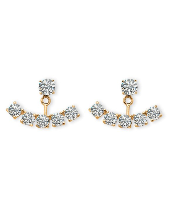 Lyst Palmbeach Jewelry 3 50 Tcw Round Cubic Zirconia Ear Jacket Gallery