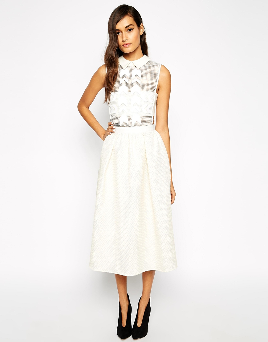 self portrait beige dress