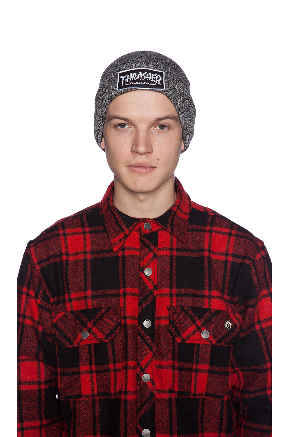 thrasher beanie black
