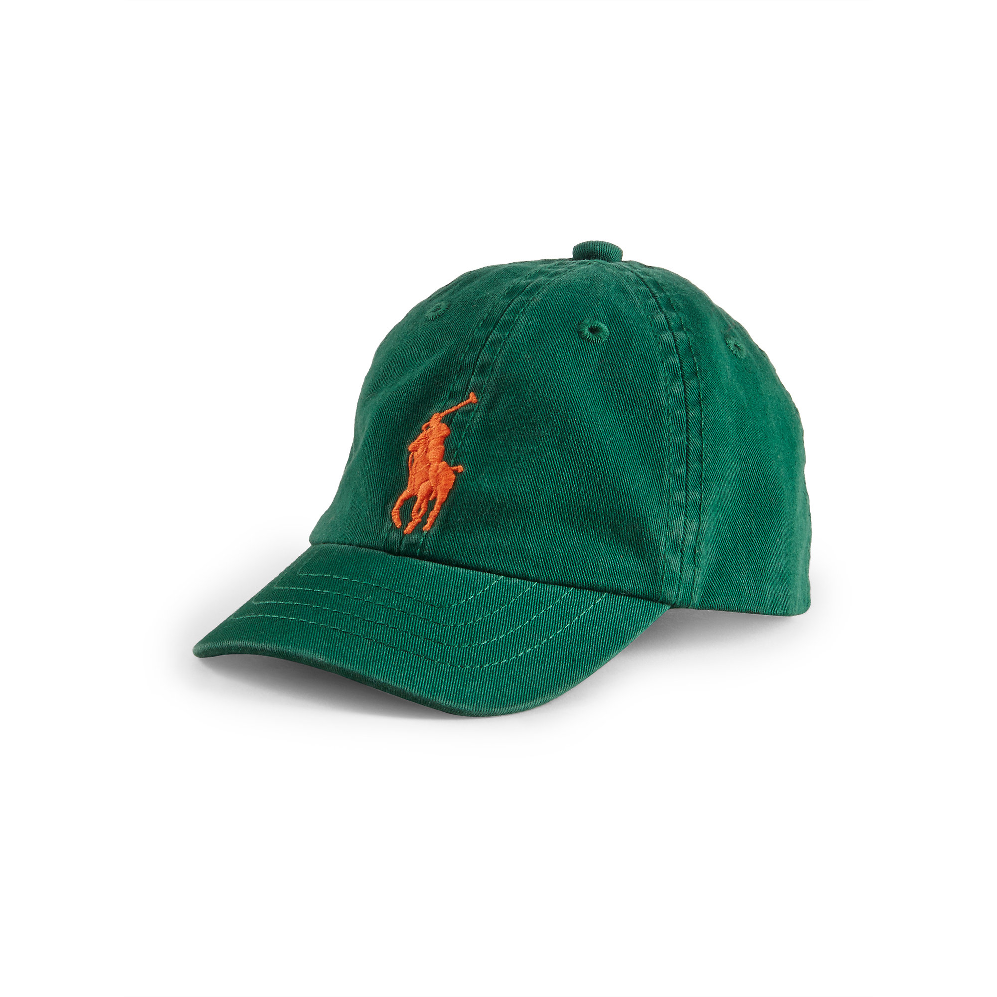 green and orange polo hat