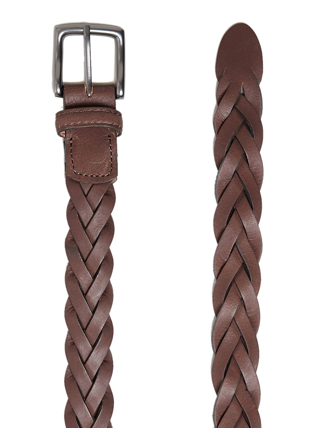 mens brown plaited belt