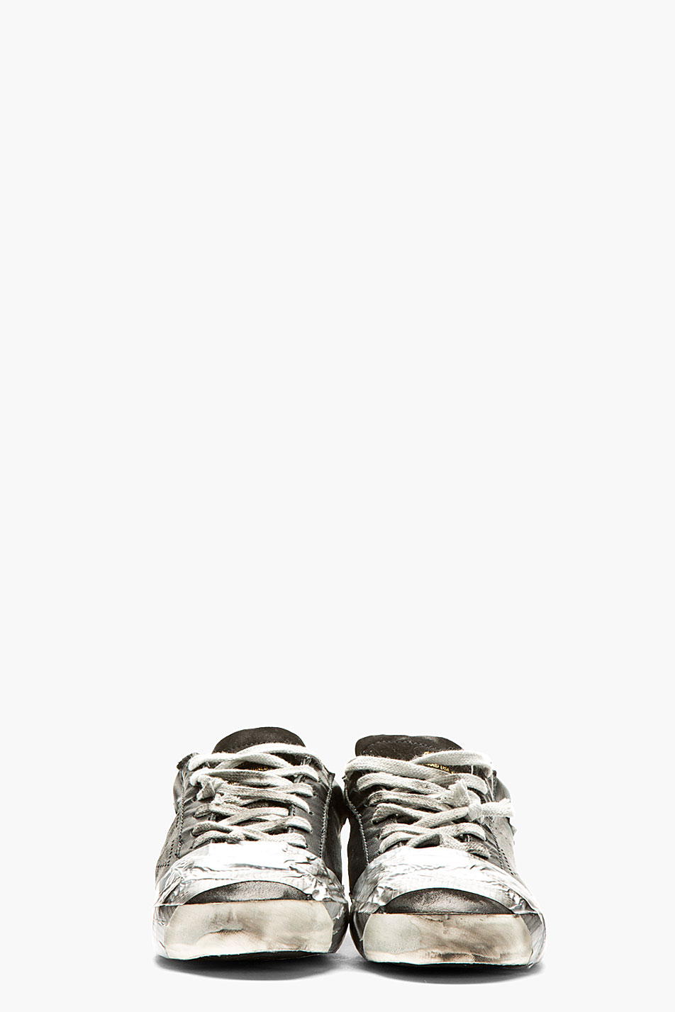 Golden Goose Deluxe Brand Black Duct Tape Distressed Superstar Sneakers