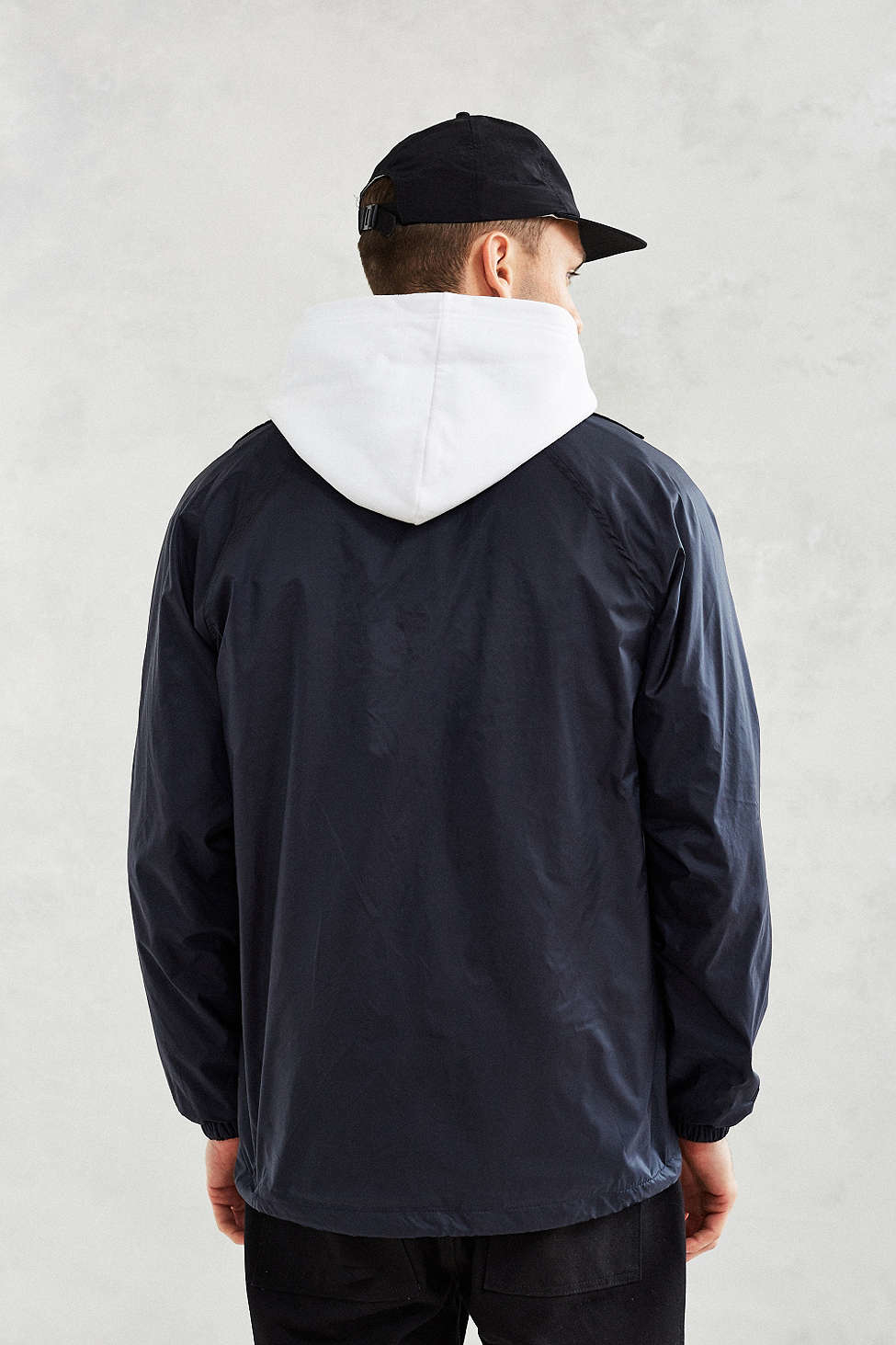 Dickies Synthetic Snap Front Nylon Coaches Jacket in Navy (Blue 