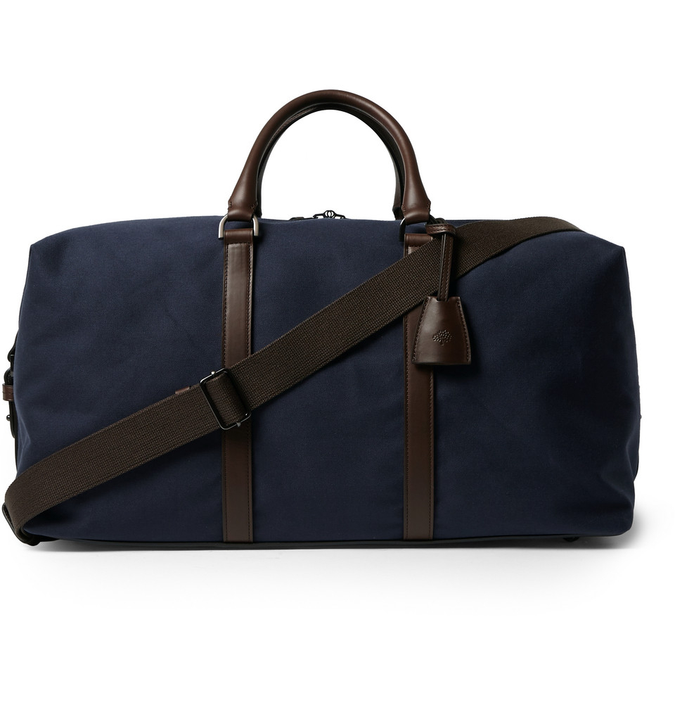 Lyst - Mulberry Leather-Trimmed Canvas Clipper Bag in Blue for Men