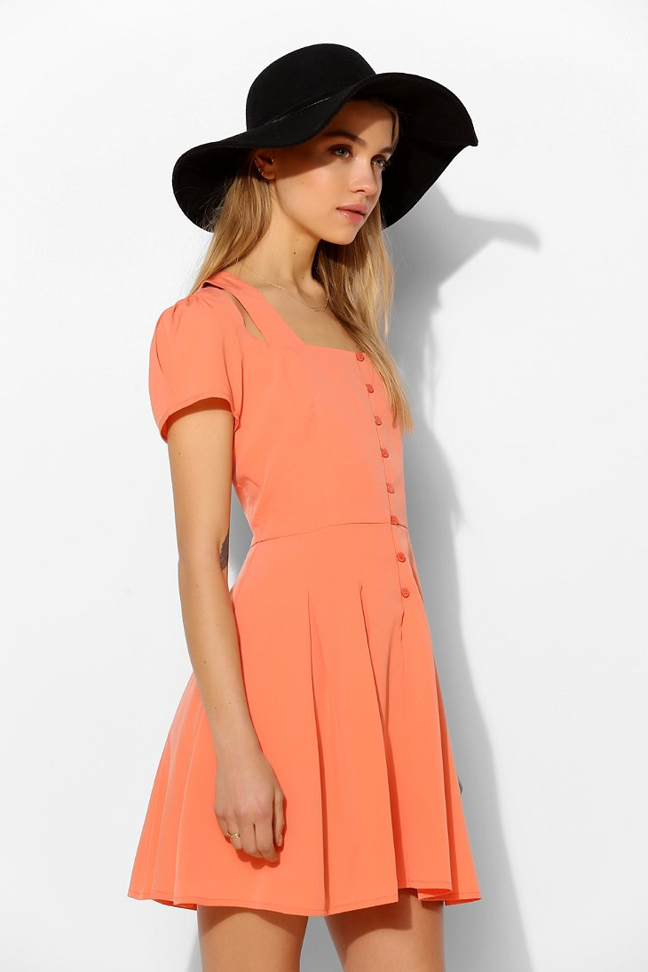 Button Front Short Dresses