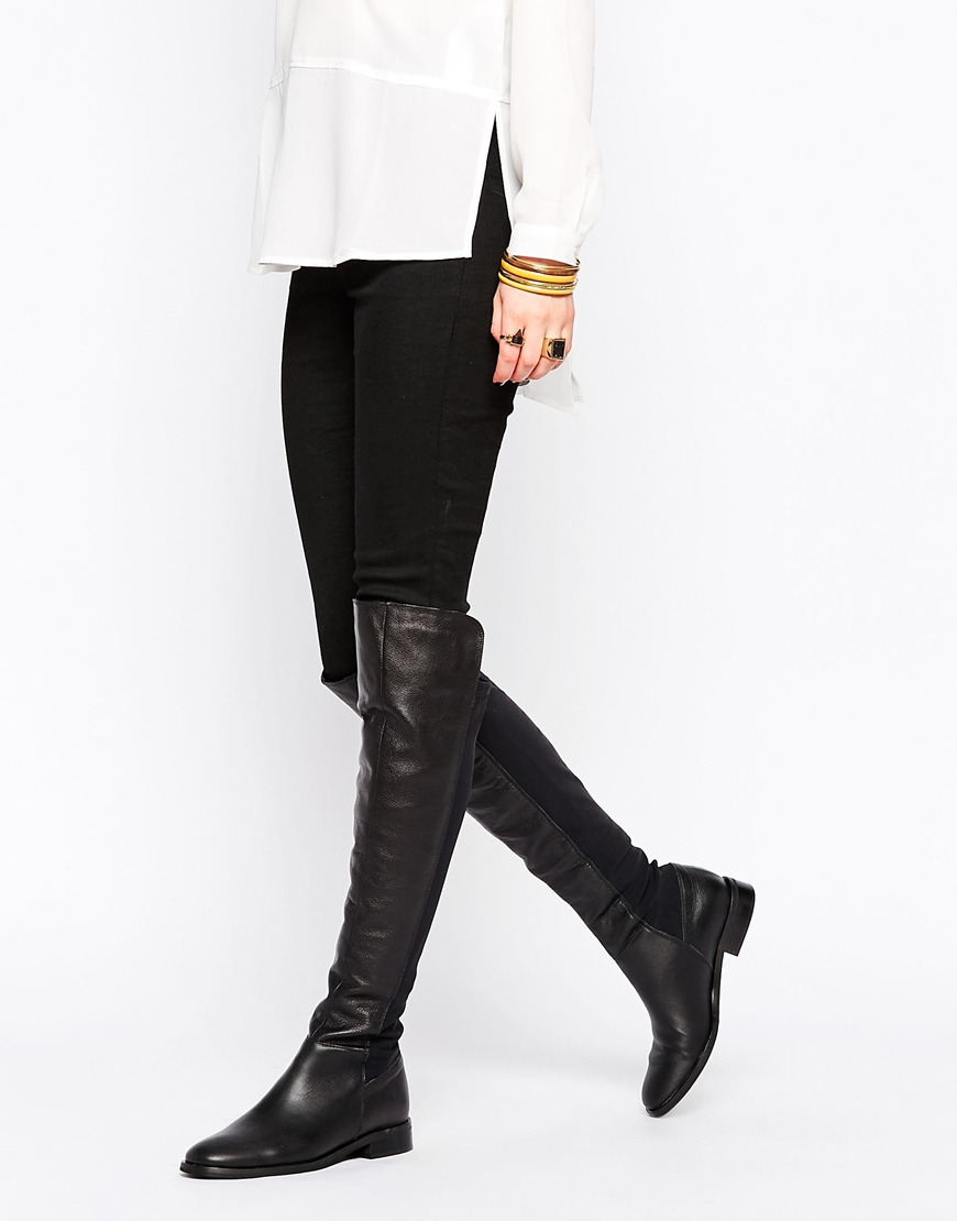 over the knee flat leather boots
