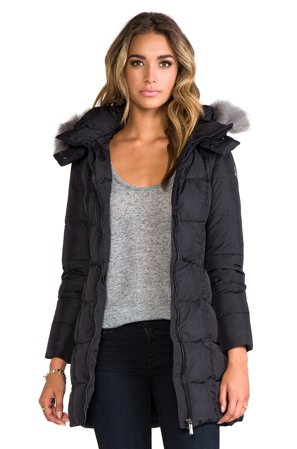 black hooded jacket with fur