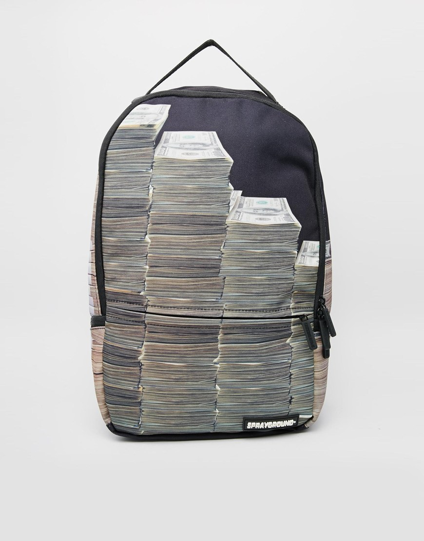 Sprayground Money Stacks Backpack in Black for Men | Lyst