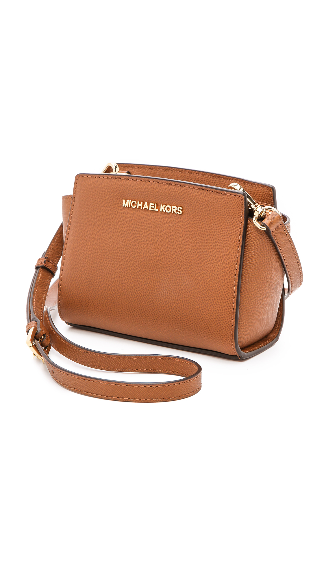 MICHAEL Michael Kors Selma Mini Messenger Bag Luggage in Brown - Lyst