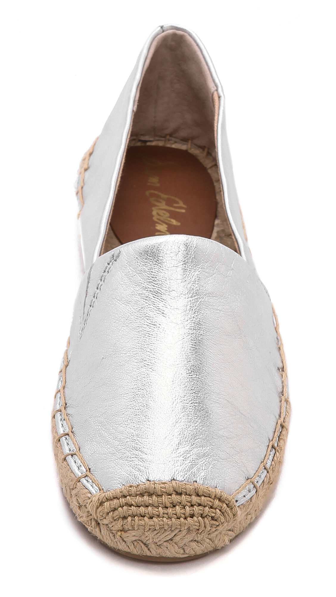 silver flat espadrilles
