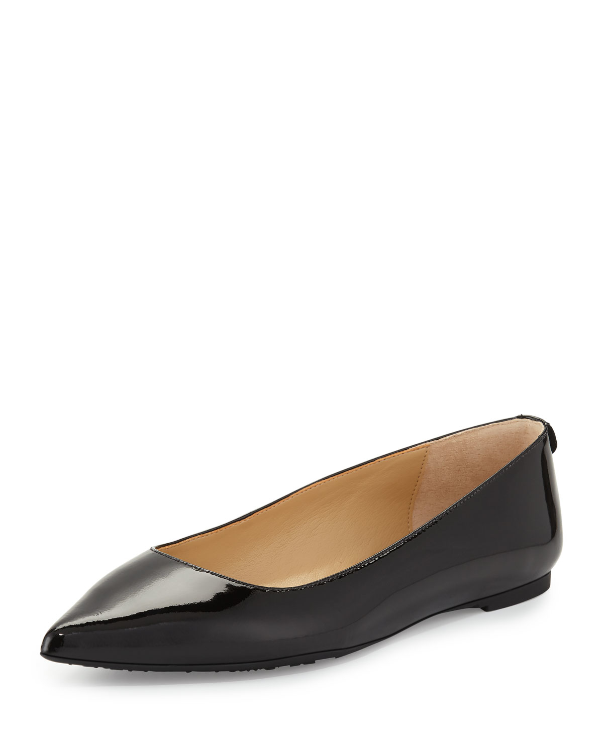 MICHAEL Michael Kors Leather Arianna Patent Pointed-toe Flat in Black ...